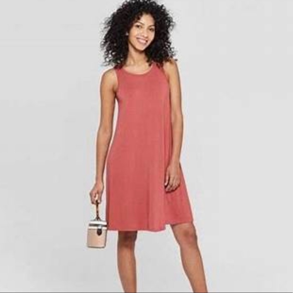 2/$18 NWOT A New Day Rayon Tank Dress in Rose Pink Sz. M